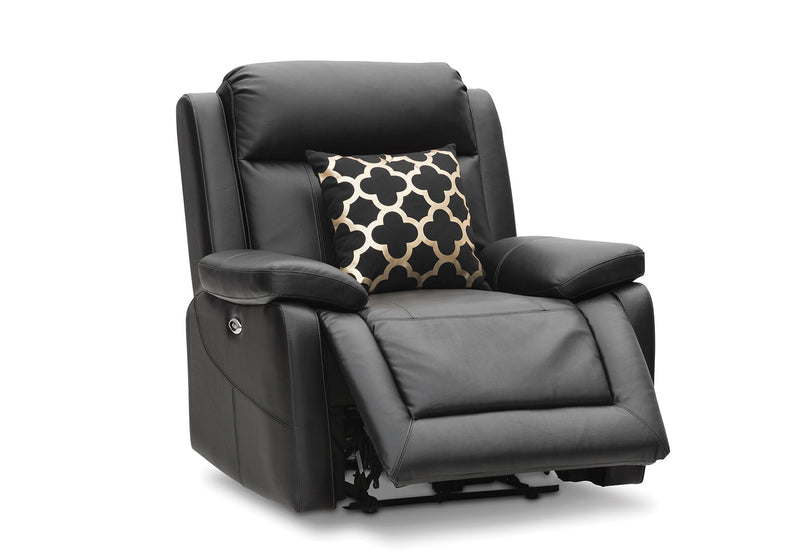 SAN MARCO LEATHER ELECTRIC RECLINER BLACK