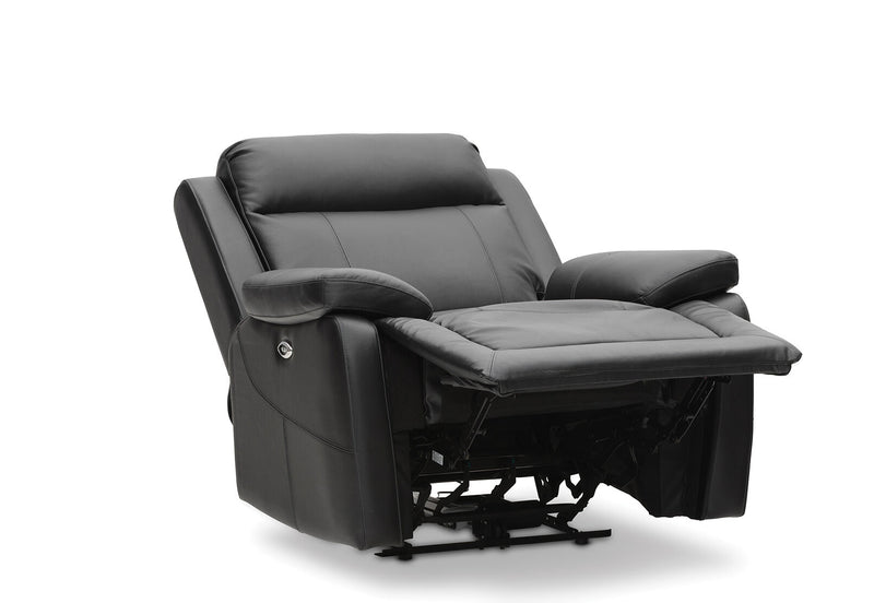SAN MARCO LEATHER ELECTRIC RECLINER BLACK
