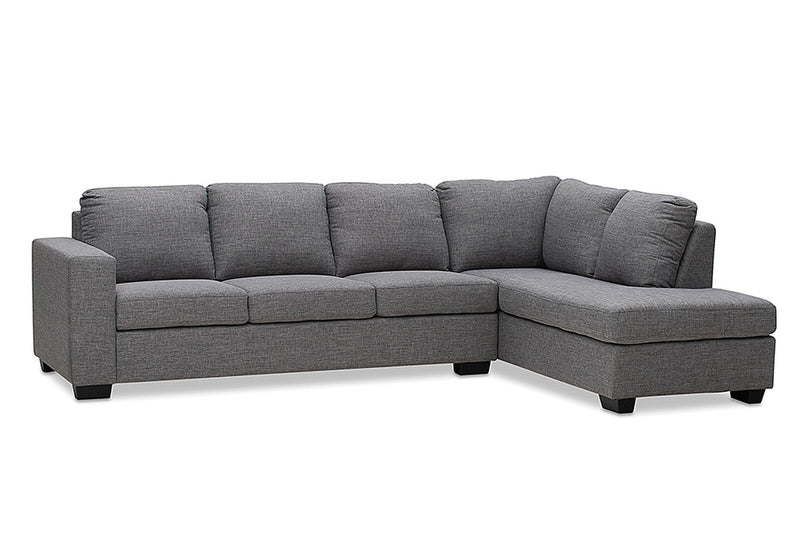 BONZA FABRIC CORNER LOUNGE WITH RHF CHAISE GREY
