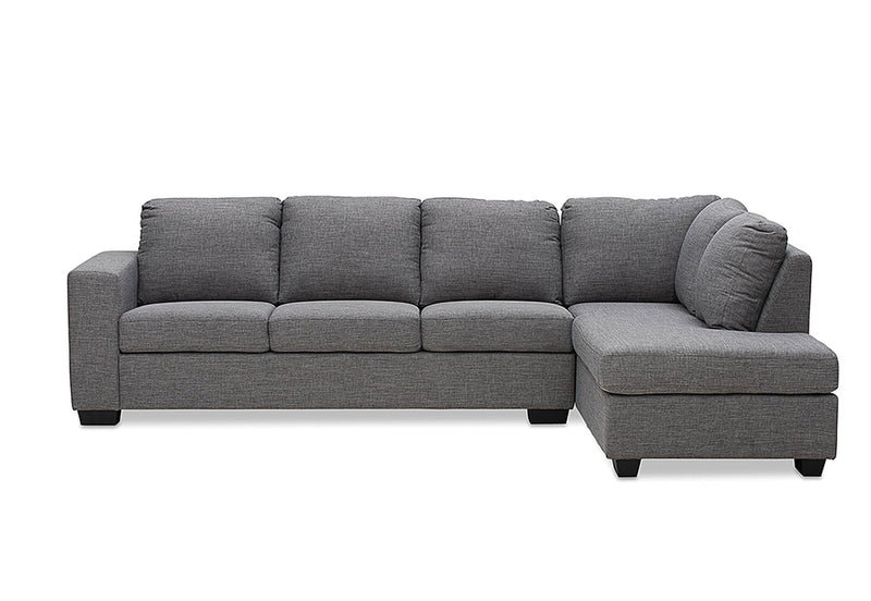 BONZA FABRIC CORNER LOUNGE WITH RHF CHAISE GREY