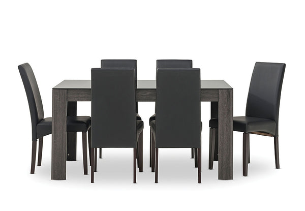 SUMMIT 7 PIECE DINING SUITE  BLACK/CHARCOAL