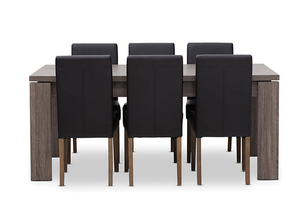 MAJESTY AND TRIUMPH 7 PIECE DINING SUITE  CHOCOLATE
