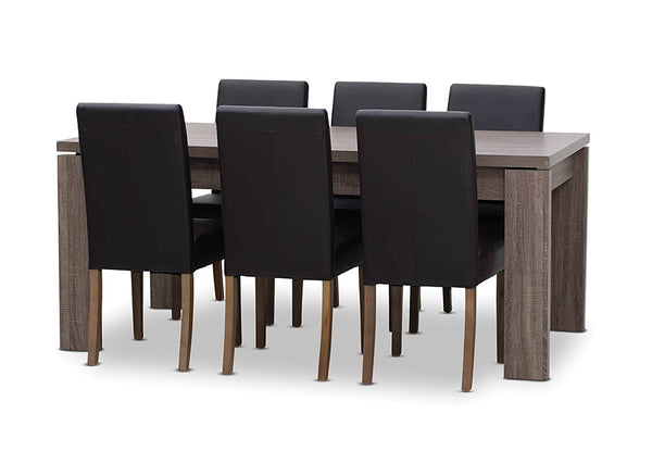 MAJESTY AND TRIUMPH 7 PIECE DINING SUITE  CHOCOLATE