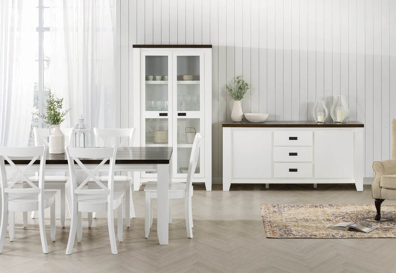 LE FRANSCHHOEK DISPLAY CABINET DARK OAK/WHITE