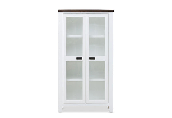 LE FRANSCHHOEK DISPLAY CABINET DARK OAK/WHITE