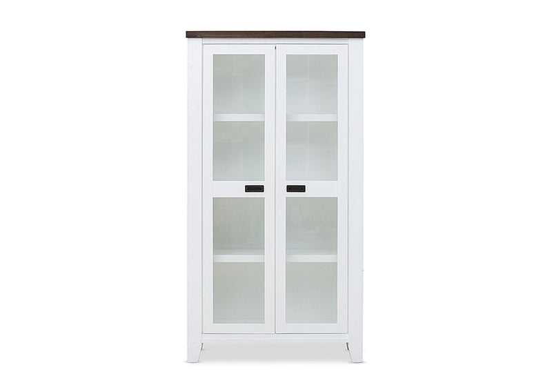 LE FRANSCHHOEK DISPLAY CABINET DARK OAK/WHITE