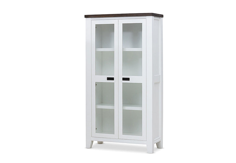 LE FRANSCHHOEK DISPLAY CABINET DARK OAK/WHITE