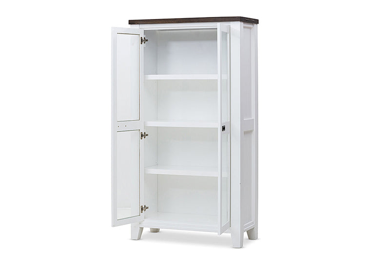 LE FRANSCHHOEK DISPLAY CABINET DARK OAK/WHITE
