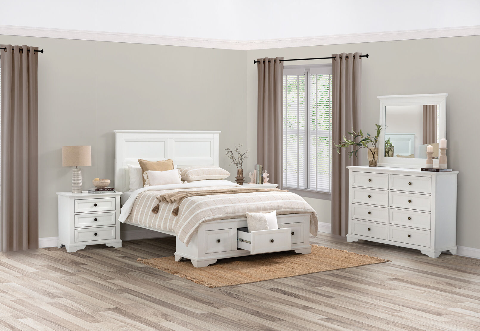 CHANELLE DRESSER WITH MIRROR WHITE