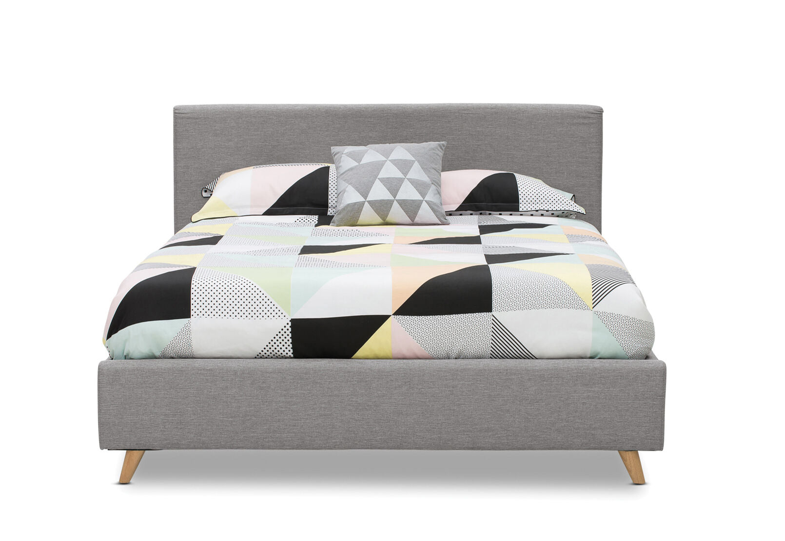 SCANDI QUEEN BED LIGHT GREY