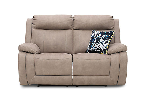 SAN MARCO FABRIC 2 SEATER SOFA WITH ELECTRIC RECLINERS STONE