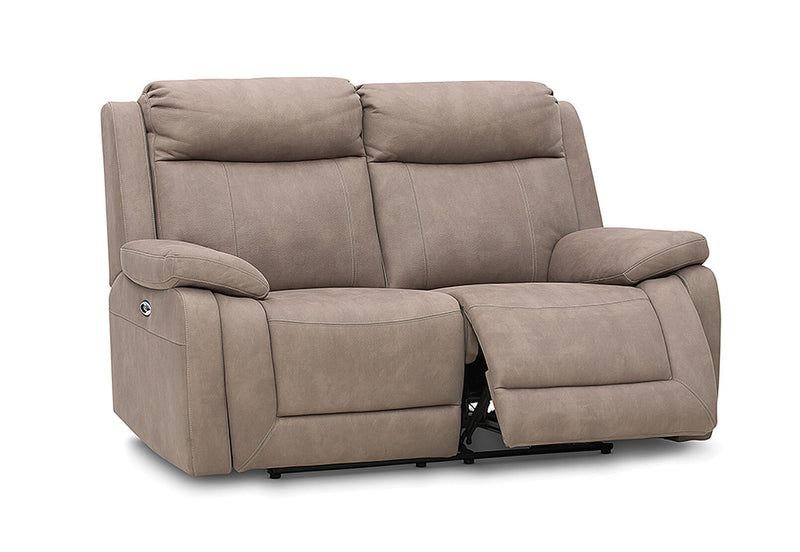 SAN MARCO FABRIC 2 SEATER SOFA WITH ELECTRIC RECLINERS STONE