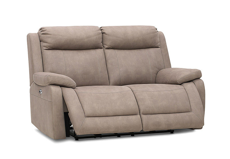 SAN MARCO FABRIC 2 SEATER SOFA WITH ELECTRIC RECLINERS STONE