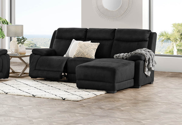 SAN MARCO FABRIC 3 SEATER RHF CHAISE 	BLACK