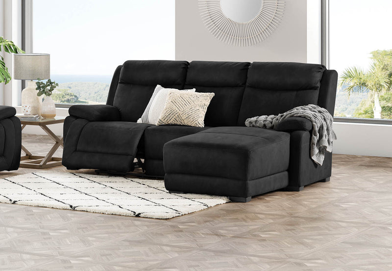 SAN MARCO FABRIC 3 SEATER RHF CHAISE 	BLACK