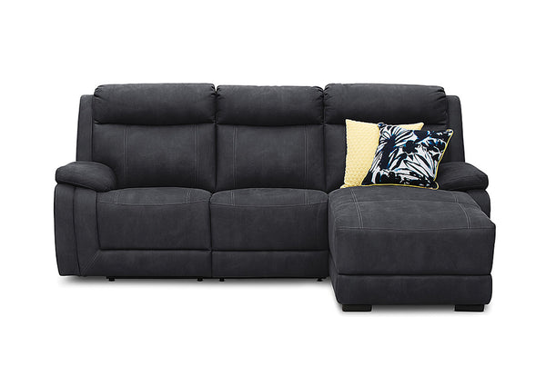 SAN MARCO FABRIC 3 SEATER RHF CHAISE 	BLACK