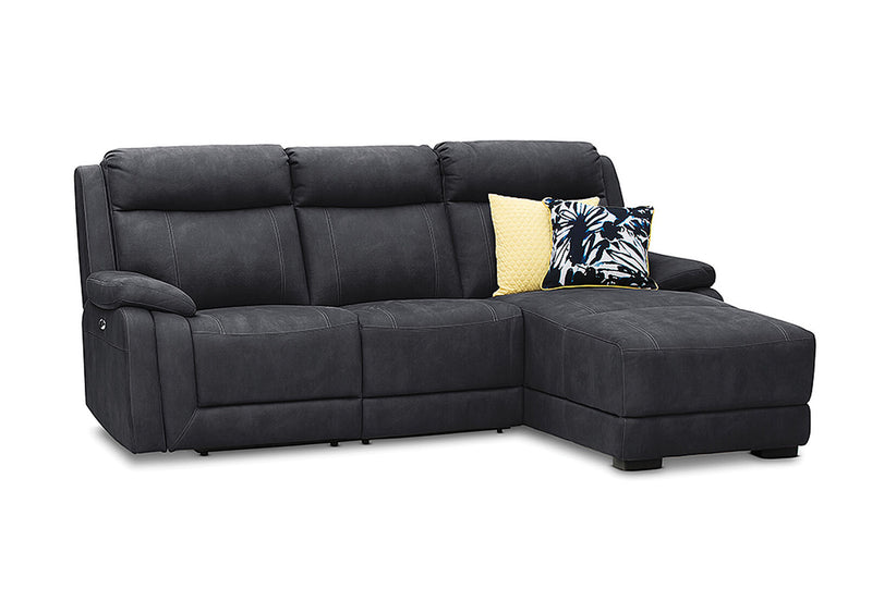 SAN MARCO FABRIC 3 SEATER RHF CHAISE 	BLACK