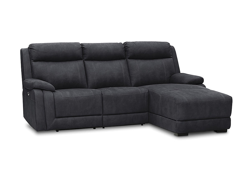 SAN MARCO FABRIC 3 SEATER RHF CHAISE 	BLACK