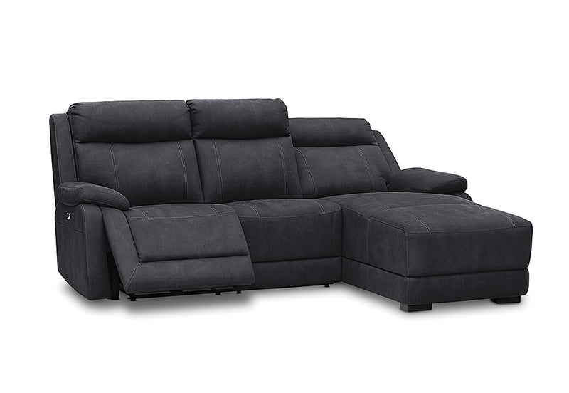 SAN MARCO FABRIC 3 SEATER RHF CHAISE 	BLACK