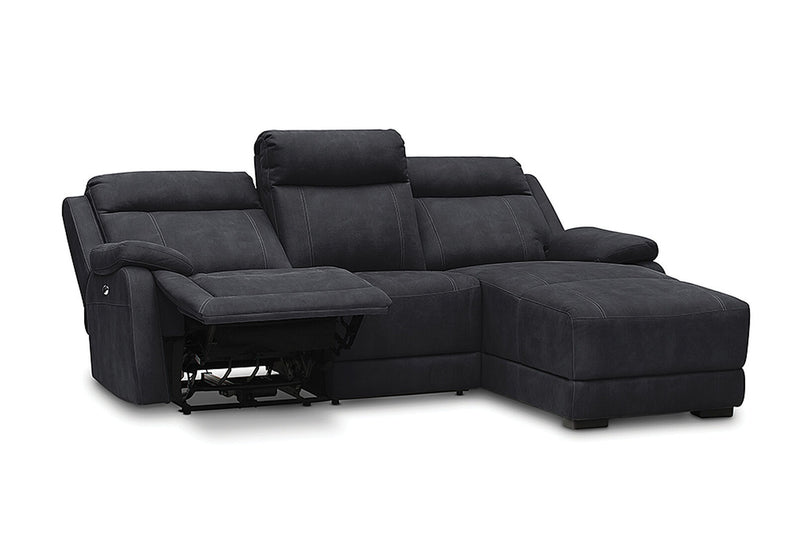 SAN MARCO FABRIC 3 SEATER RHF CHAISE 	BLACK