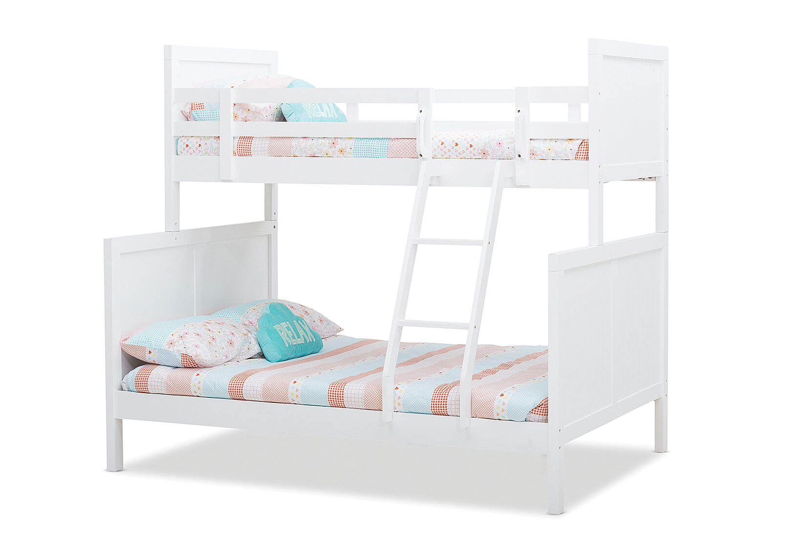 CAPTAIN JACK SINGLE OVER DOUBLE BUNK BED WHITE
