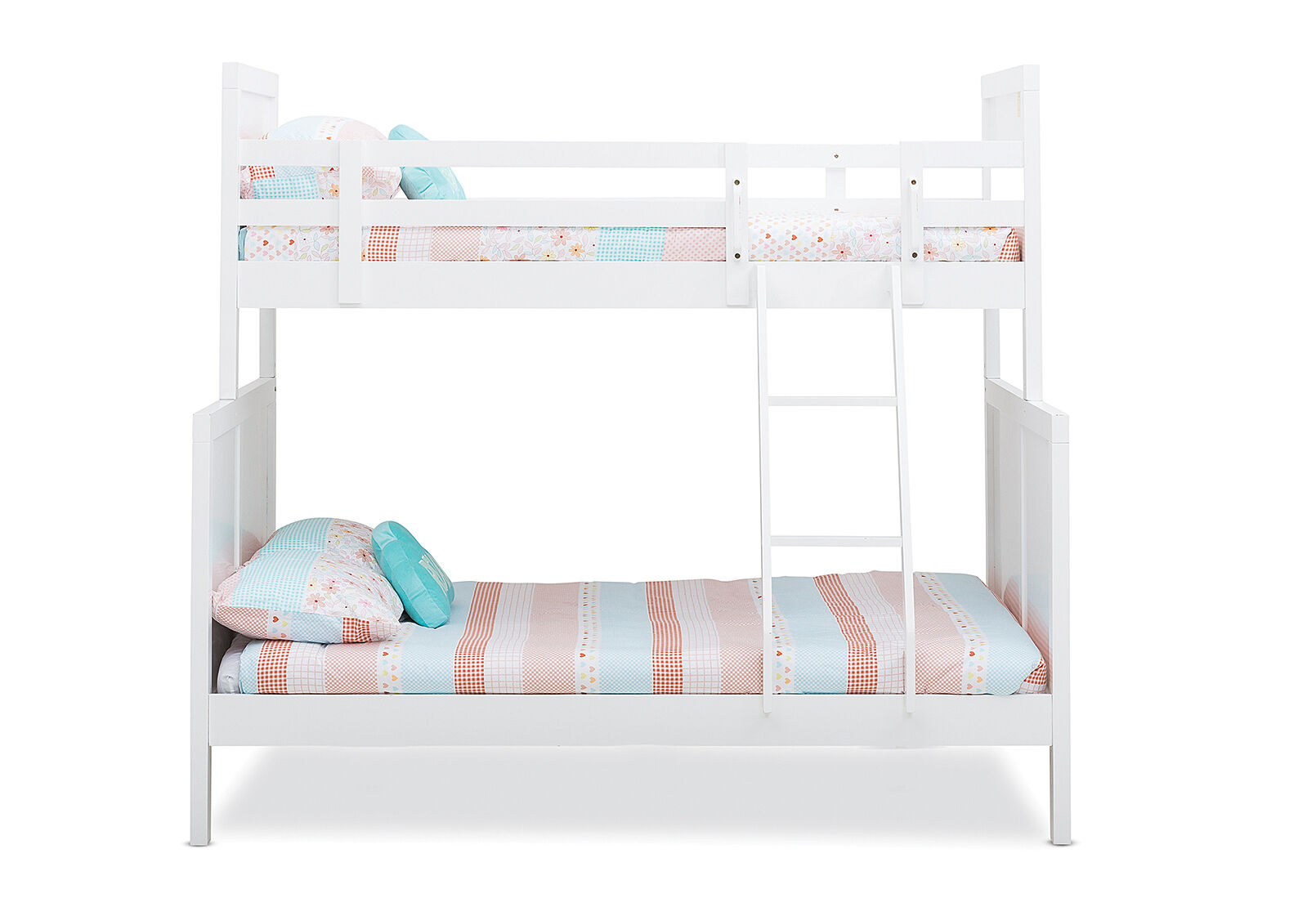 CAPTAIN JACK SINGLE OVER DOUBLE BUNK BED WHITE