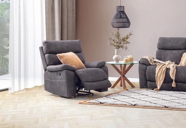 ALFRED FABRIC RECLINER CHARCOAL
