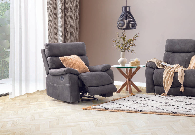 ALFRED FABRIC RECLINER CHARCOAL