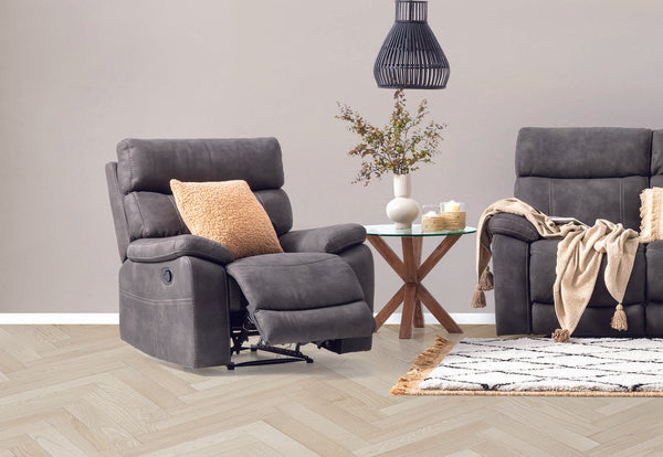 ALFRED FABRIC RECLINER CHARCOAL