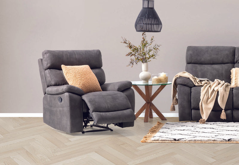 ALFRED FABRIC RECLINER CHARCOAL