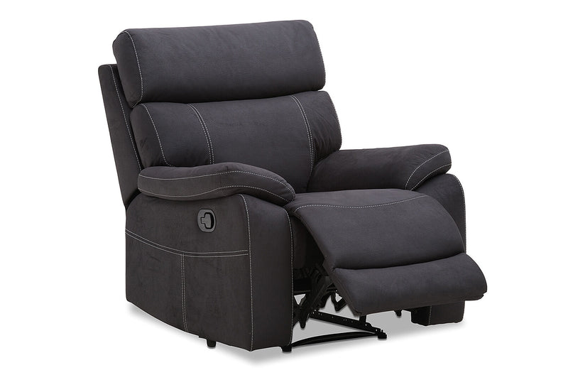 ALFRED FABRIC RECLINER CHARCOAL
