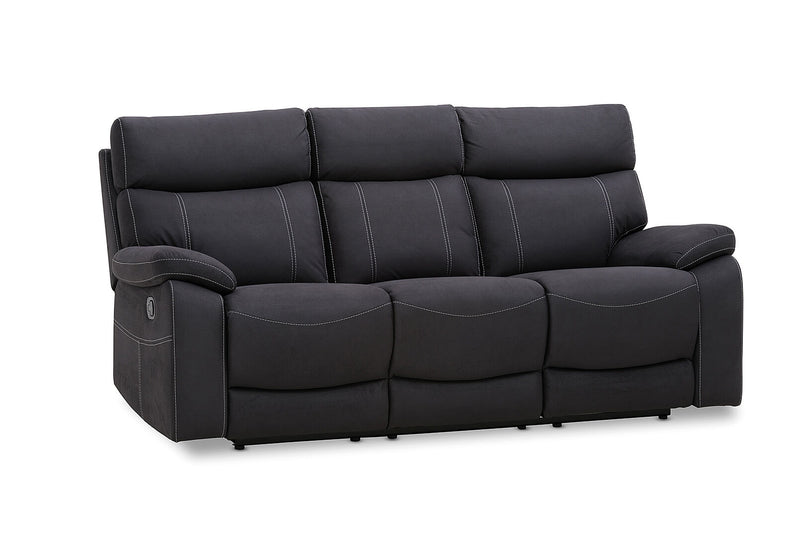 ALFRED FABRIC 3 SEATER WITH 2 INBUILT RECLINERS CHARCOAL