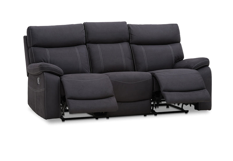 ALFRED FABRIC 3 SEATER WITH 2 INBUILT RECLINERS CHARCOAL