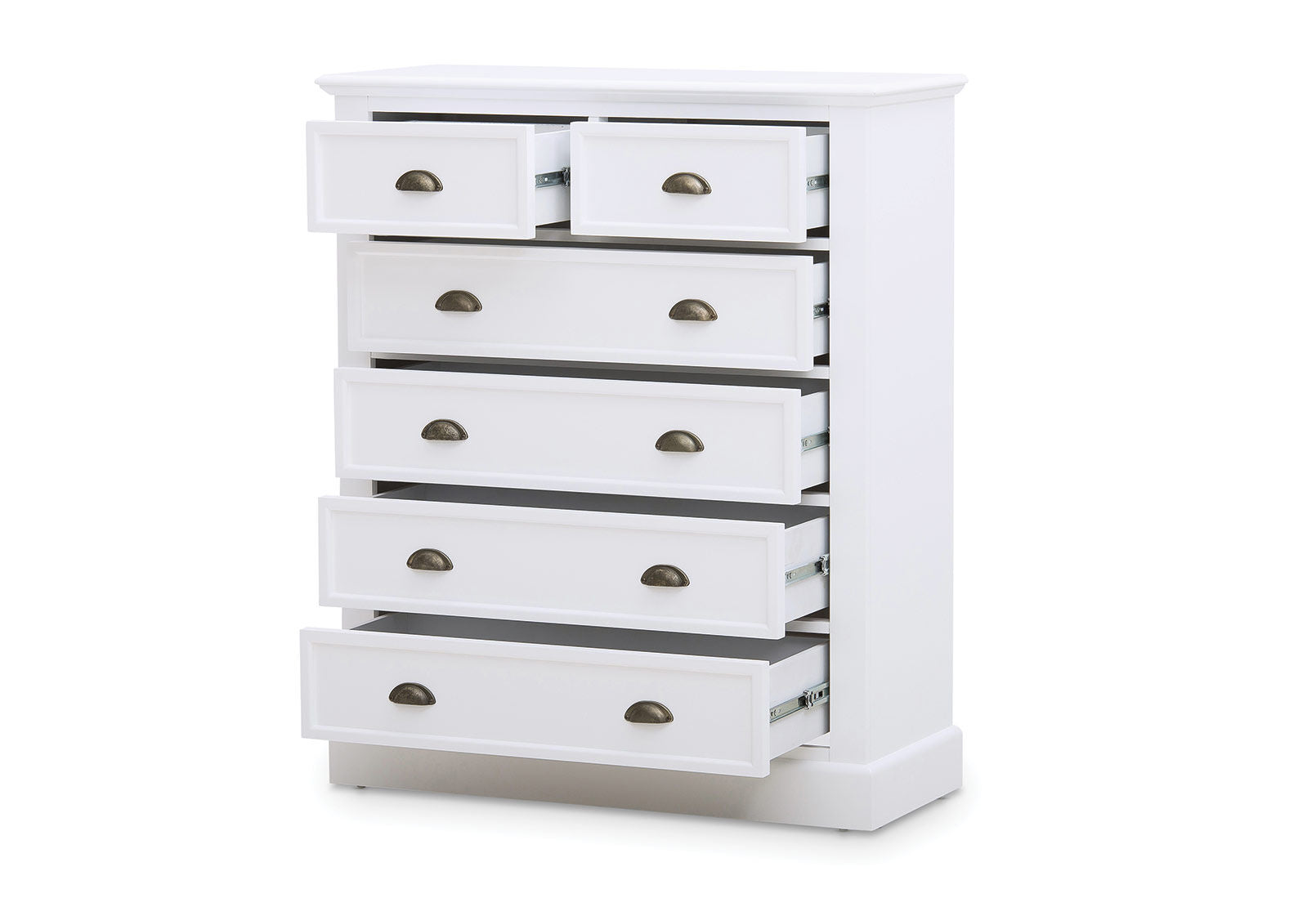 CHRYSTELLE 6 DRAWER TALL CHEST WHITE