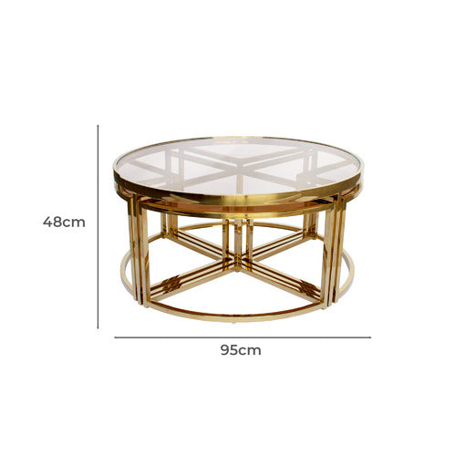 BROOKLYN AND BELLA 5 PIECE PERUGIA NESTING COFFEE TABLE SET