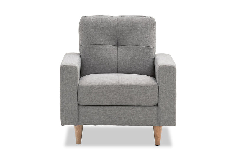 KELLER FABRIC ACCENT CHAIR LIGHT GREY