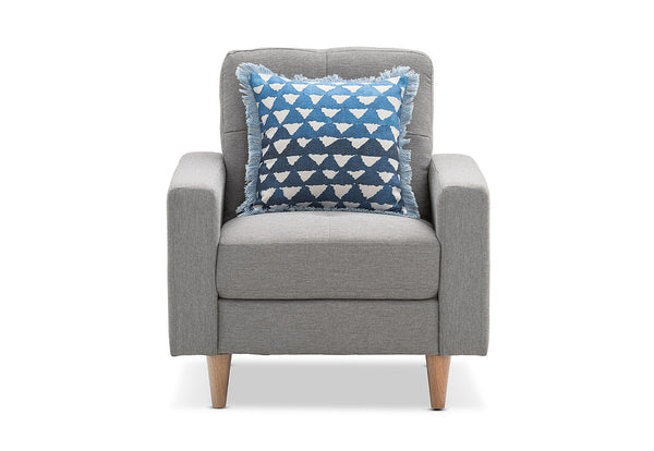 KELLER FABRIC ACCENT CHAIR LIGHT GREY