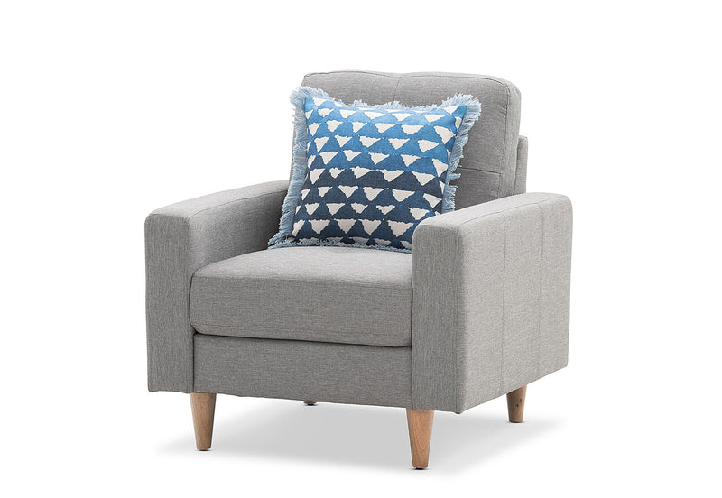 KELLER FABRIC ACCENT CHAIR LIGHT GREY