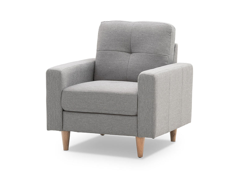 KELLER FABRIC ACCENT CHAIR LIGHT GREY