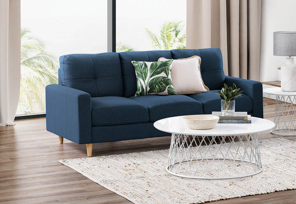 KELLER FABRIC 3 SEATER NAVY BLUE