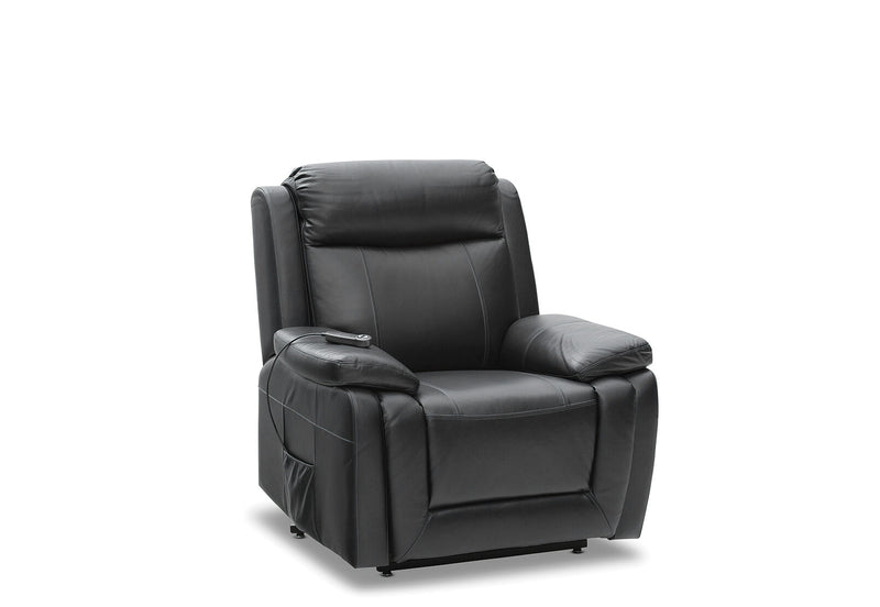 SAN MARCO LEATHER ELECTRIC LIFT CHAIR BLACK
