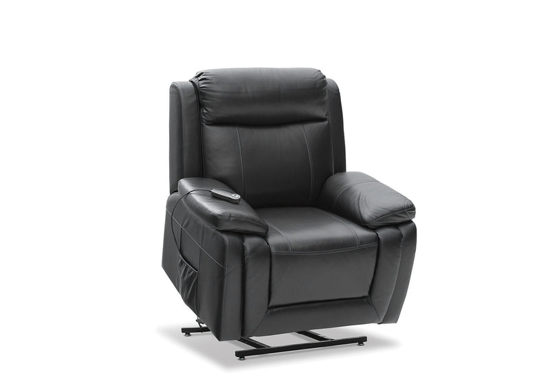 SAN MARCO LEATHER ELECTRIC LIFT CHAIR BLACK