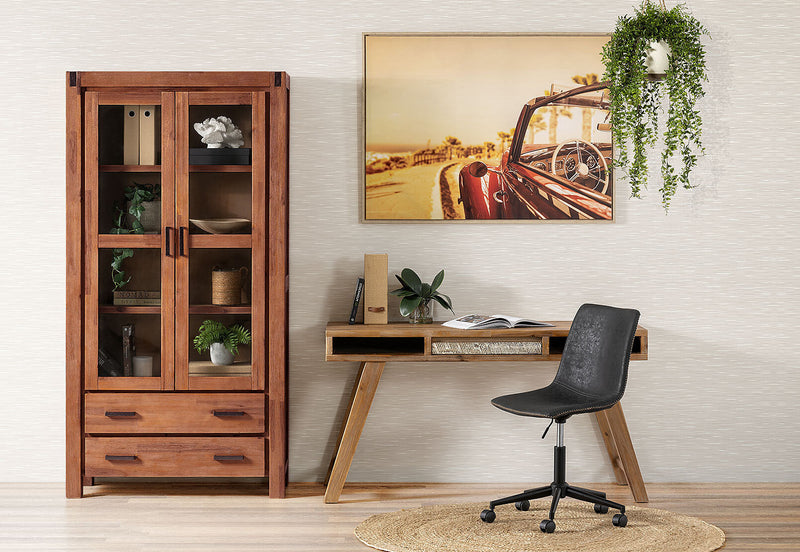 SILVERWOOD DISPLAY CABINET PEWTER