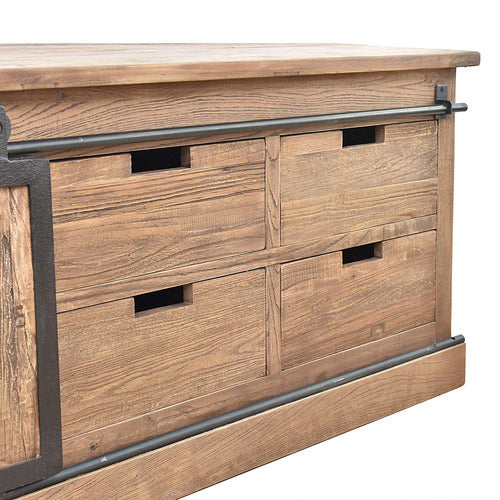CHARTWELL HOME HOUTTUM RECLAIMED ELM WOOD ENTERTAINMENT UNIT