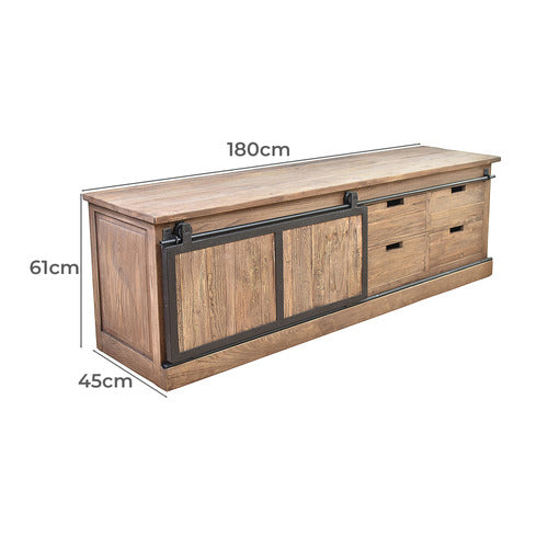 CHARTWELL HOME HOUTTUM RECLAIMED ELM WOOD ENTERTAINMENT UNIT