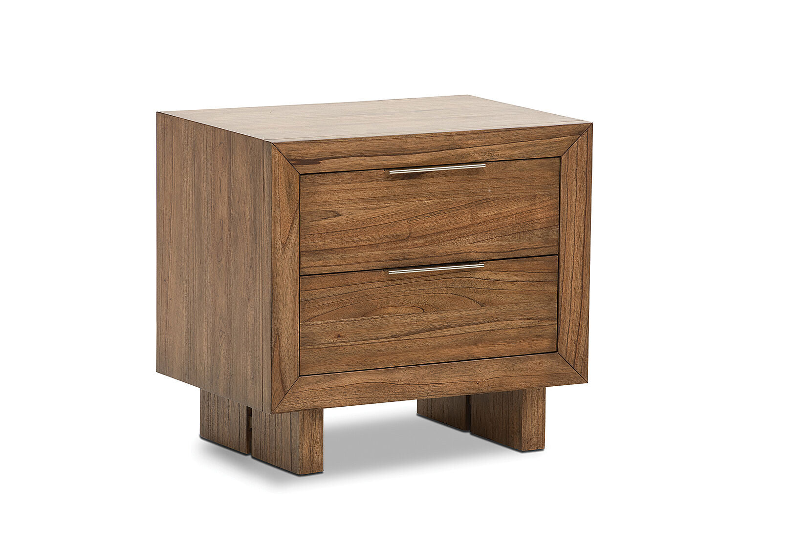 SORVINO 2 DRAWER BEDSIDE LIGHT WALNUT