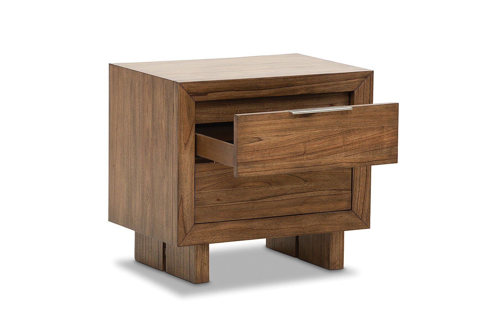 SORVINO 2 DRAWER BEDSIDE LIGHT WALNUT