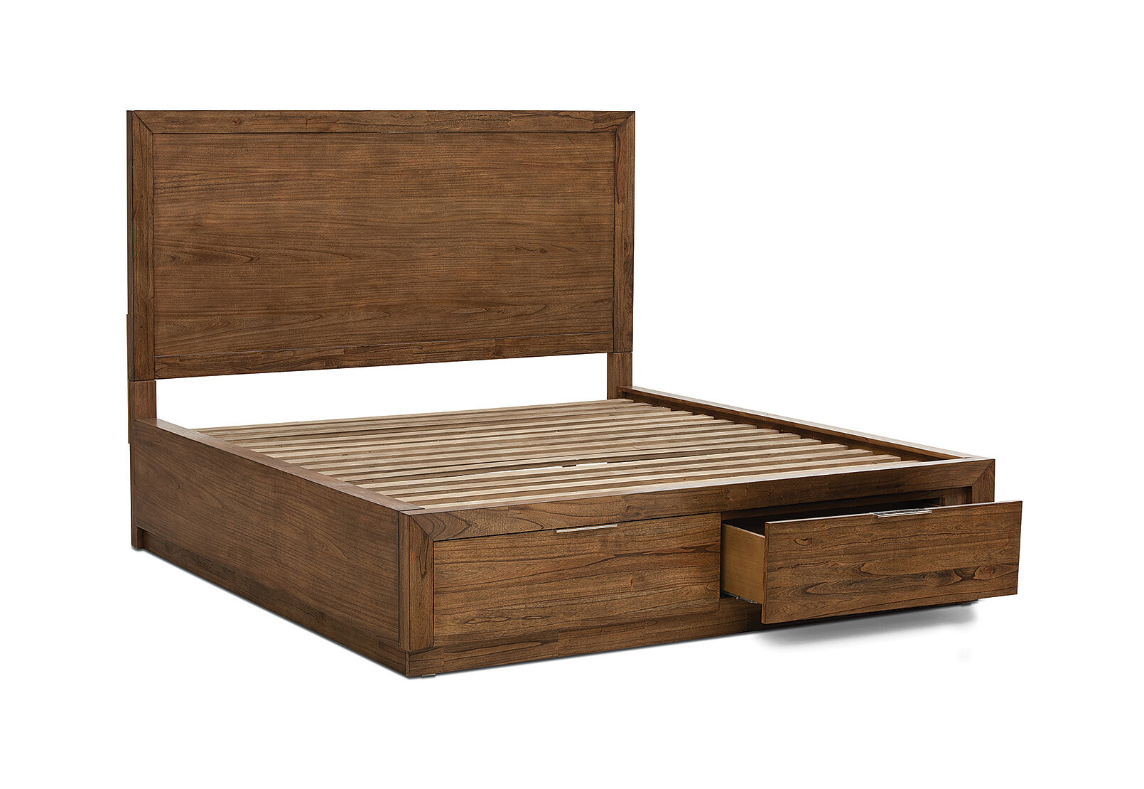 SORVINO QUEEN BED LIGHT WALNUT