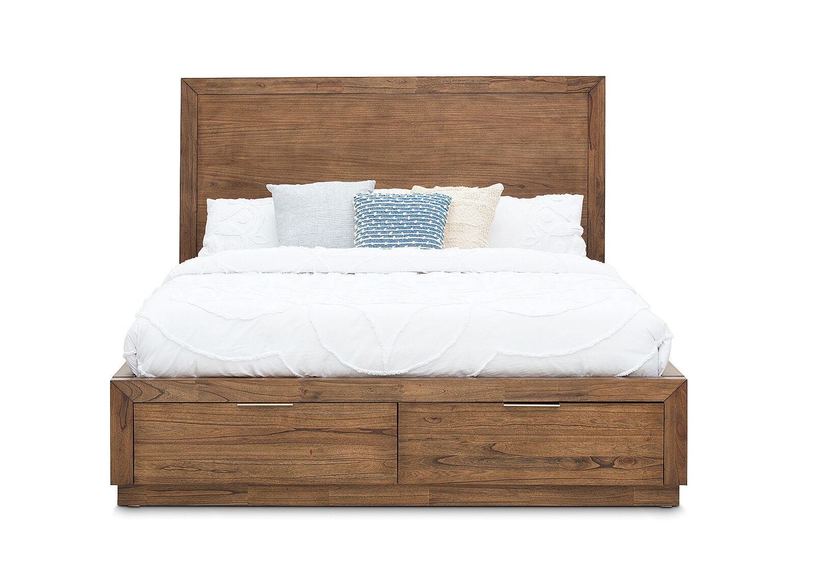 SORVINO QUEEN BED LIGHT WALNUT