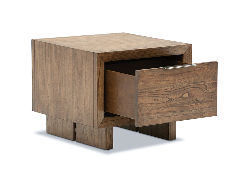 SORVINO 1 DRAWER LAMP TABLE LIGHT WALNUT